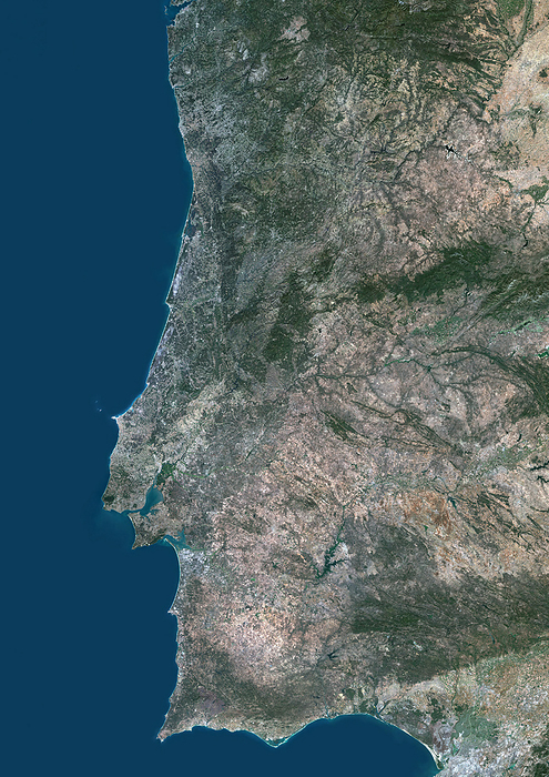 Portugal Color satellite image of Portugal and neighbouring countries., by Planet Observer Universal Images Group