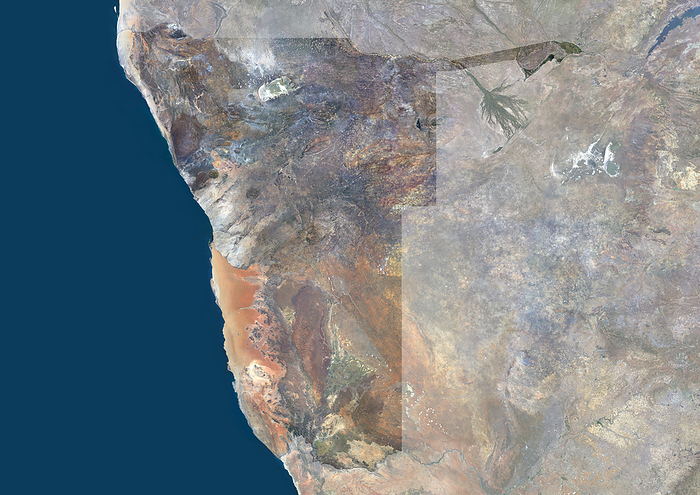 Namibia with mask Color satellite image of Namibia, with mask., by Planet Observer Universal Images Group