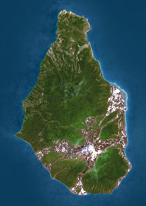 Montserrat Color satellite image of Montserrat., by Planet Observer Universal Images Group