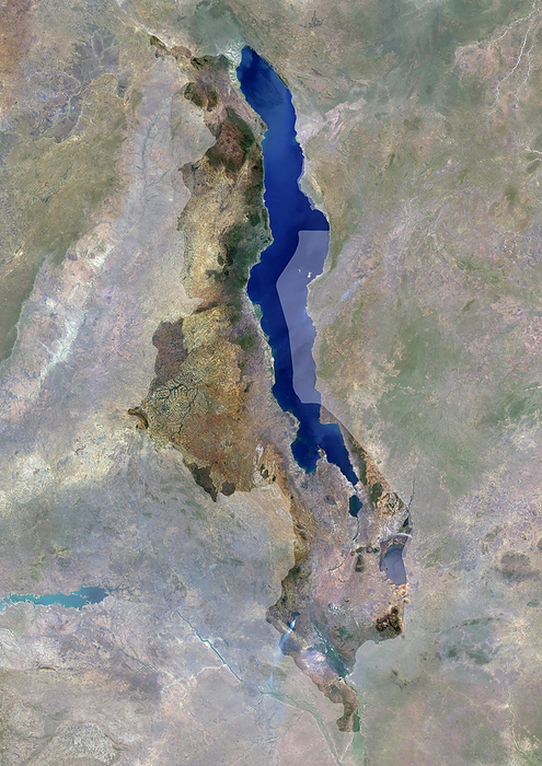 Malawi with mask Color satellite image of Malawi, with mask., by Planet Observer Universal Images Group