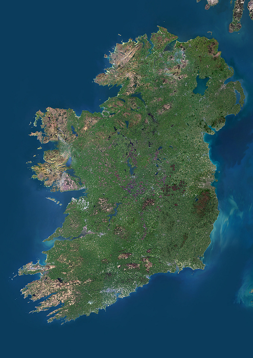 Ireland Color satellite image of Ireland., by Planet Observer Universal Images Group
