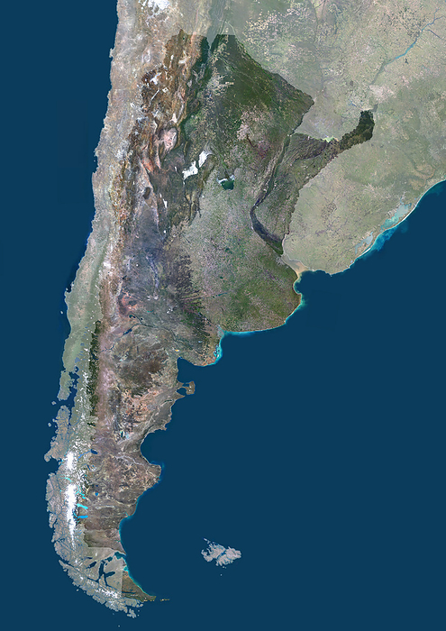 Argentina with mask Color satellite image of Argentina, with mask., by Planet Observer Universal Images Group