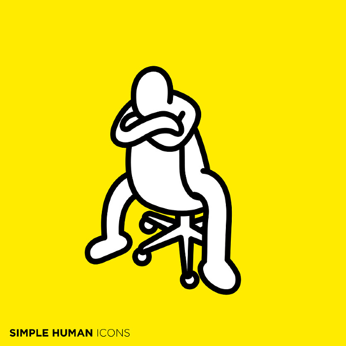 Simple Human Icon Series, People sitting backward