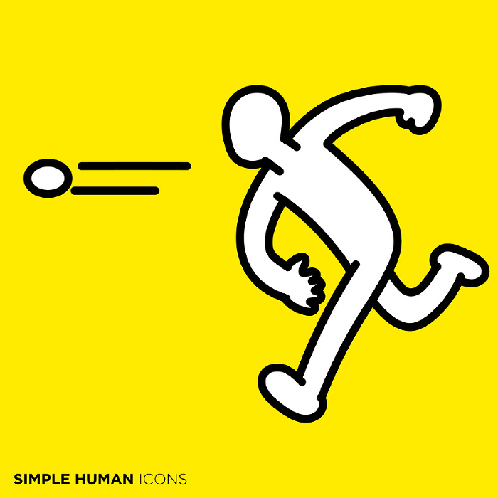 Simple Human Icon Series, People Throwing Balls
