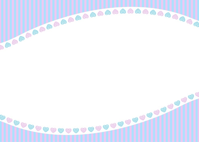 Striped Pattern and Heart Curved Frame, Striped and Heart Framed Background