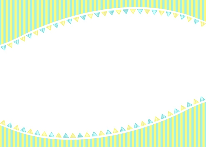 Framed background with stripes and garland pattern, stripes and triangles