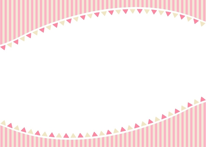 Striped and garland patterned frame background, striped and triangular curved frame