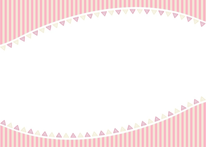Striped and garland patterned frame background, striped and triangular curved frame