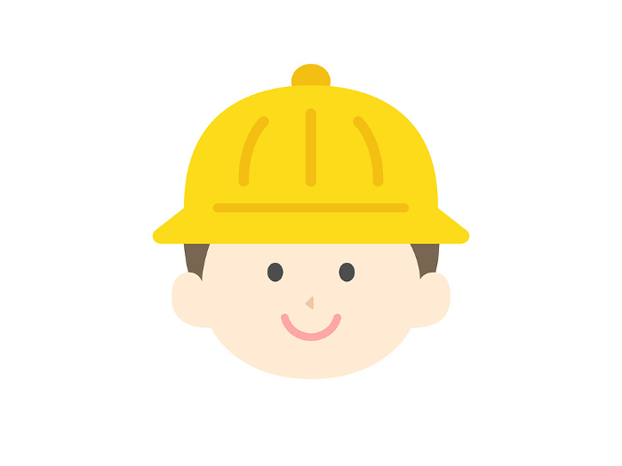 Clip art of icon of boy's face, wearing kindergarten hat