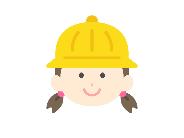 Clip art of girl's face icon with kindergarten hat