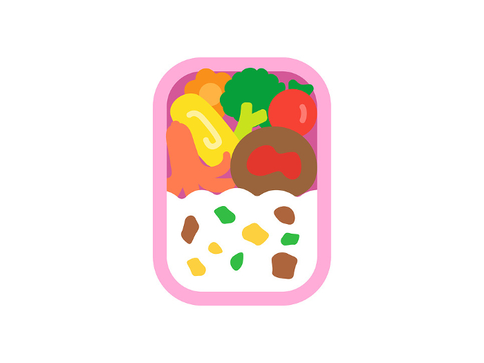Clip art of the icon of lunch box in pink