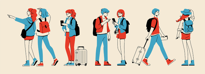 Set of people who enjoy traveling