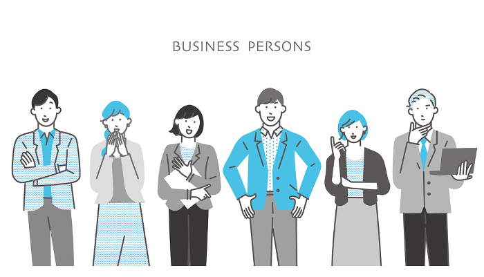 Man and woman - business person with fresh smile - business team startup illustration