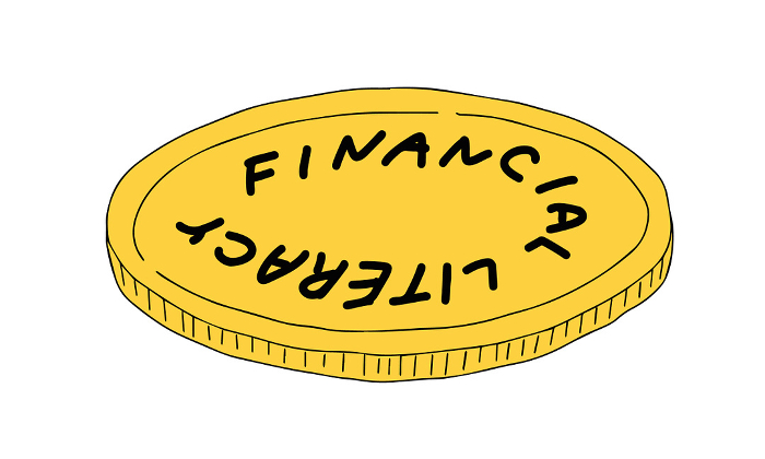 What is Financial Literacy? Illustration of a large coin image