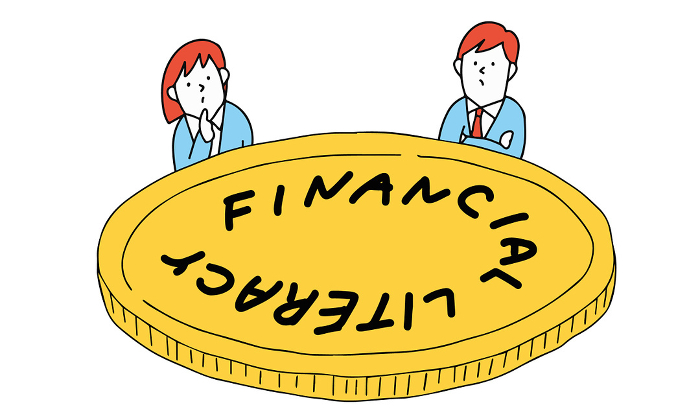 What is Financial Literacy? Illustration of middle and high school students studying money