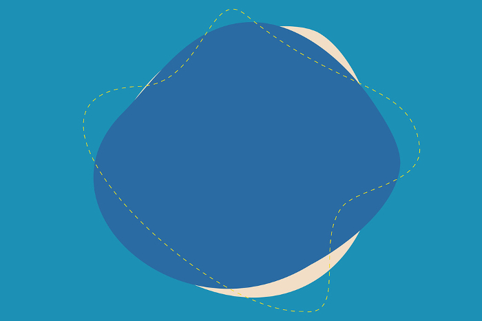 Loose circles and dotted frames on blue background