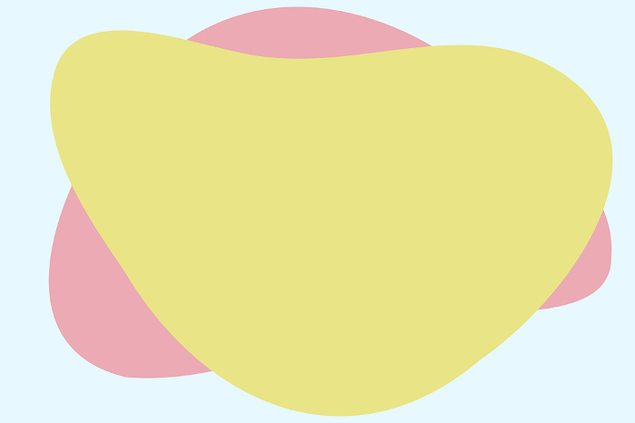 Loose yellow and pink circle frame on light blue background