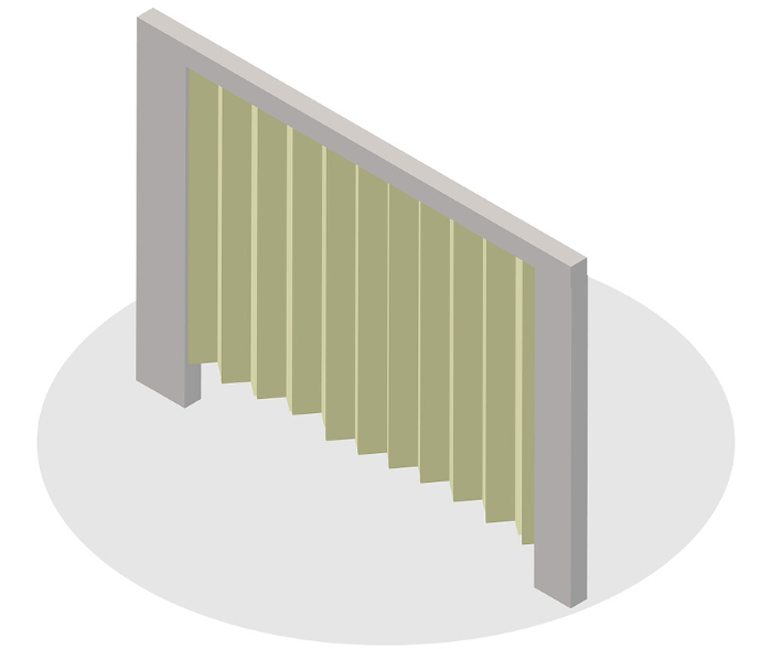 Image of isometric accordion curtains
