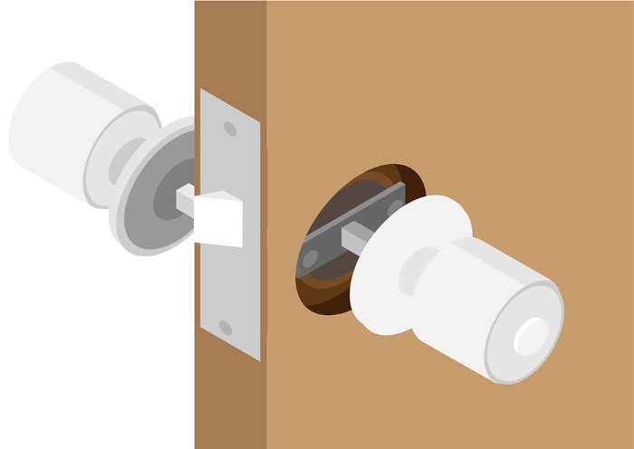 Isometric doorknob replacement repair image material