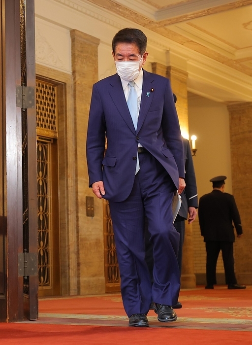 Political Fund Issues Political Ethics Review Committee in the House of Representatives Hirofumi Shimomura leaves the Diet after the Lower House Political Ethics Committee meeting.