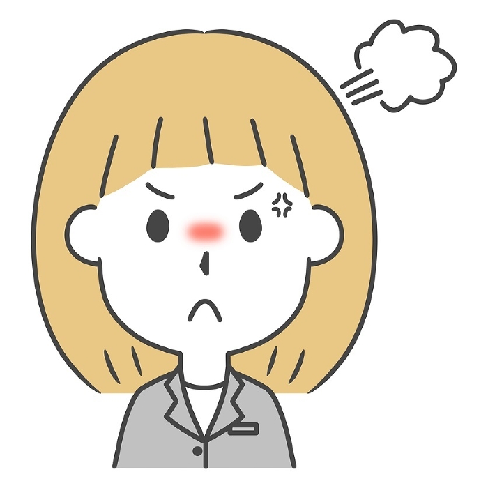 Clip art of angry woman in suit