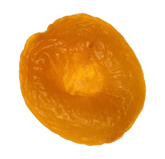 Dried apricot on isolated background, top view Dried apricot on isolated background, top view