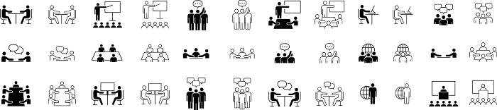 Set of pictograms about business