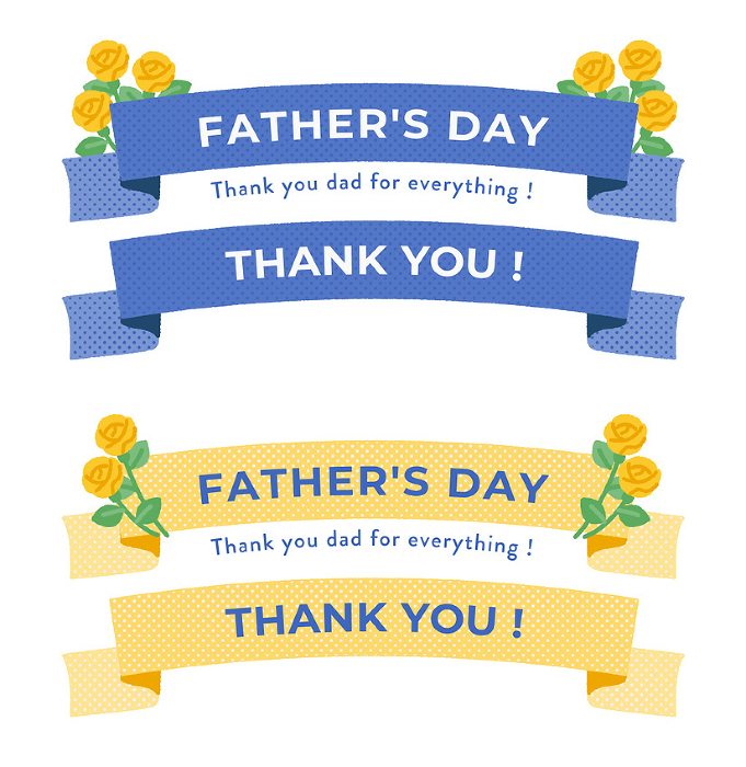 clip art of father's day and thank you ribbon heading decoration