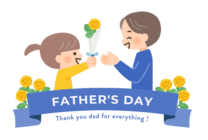 Clip art of Father's Day and ribbon