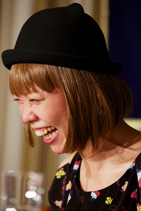 Arrested for distributing 3D data of genitalia Ms. Bakudanashiko s press conference July 24, 2014, Tokyo, Japan   Megumi Igarashi  Rokudenashiko , speaks about her detention for her genital inspired works at The Foreign Correspondents  Club of Japan on July 24, 2014. Igarashi also known as Rokudenashiko was arrested last week for distributing data by internet that allowed recipients to make 3D prints of her vagina. Japan still outlaws the depiction of actual genitalia even though it has a large pornography industry. The artist Igarashi had been trying to raise funds online to pay for the construction of a kayak modelled on the shape of her genitals. Before her arrest she had collected 1 million yen  9,831USD  through a crow funding website and in exchange for donations she had supplied data to supporters that would let them create 3D prints of her genitals.  Photo by Rodrigo Reyes Marin AFLO 