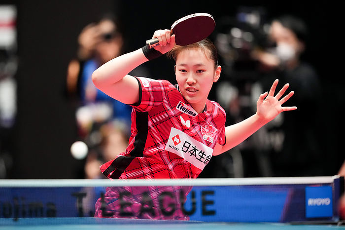 2023 24 T.LEAGUE Kaho Akae  Red Elf  MARCH 23, 2024   Table Tennis :. 2023 24 Nojima T.LEAGUE Semi Final between Nippon Life Red Elf   Nippon Paint Mallets Match 2 at Yoyogi National Stadium 2nd Gymnasium,Tokyo, Japan.  Photo by T.LEAGUE AFLO SPORT 