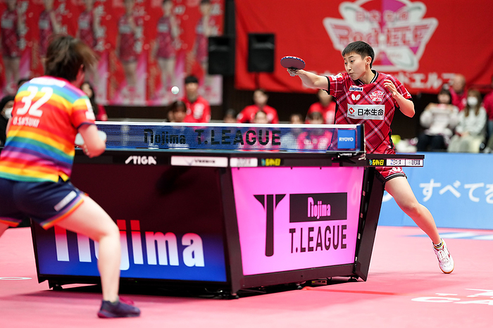 2023 24 T.LEAGUE Han Siqi  Red Elf , Fan Siqi  Red Elf  MARCH 23, 2024   Table Tennis :. 2023 24 Nojima T.LEAGUE Semi Final between Nippon Life Red Elf   Nippon Paint Mallets Match 4 at Yoyogi National Stadium 2nd Gymnasium,Tokyo, Japan.  Photo by T.LEAGUE AFLO SPORT 