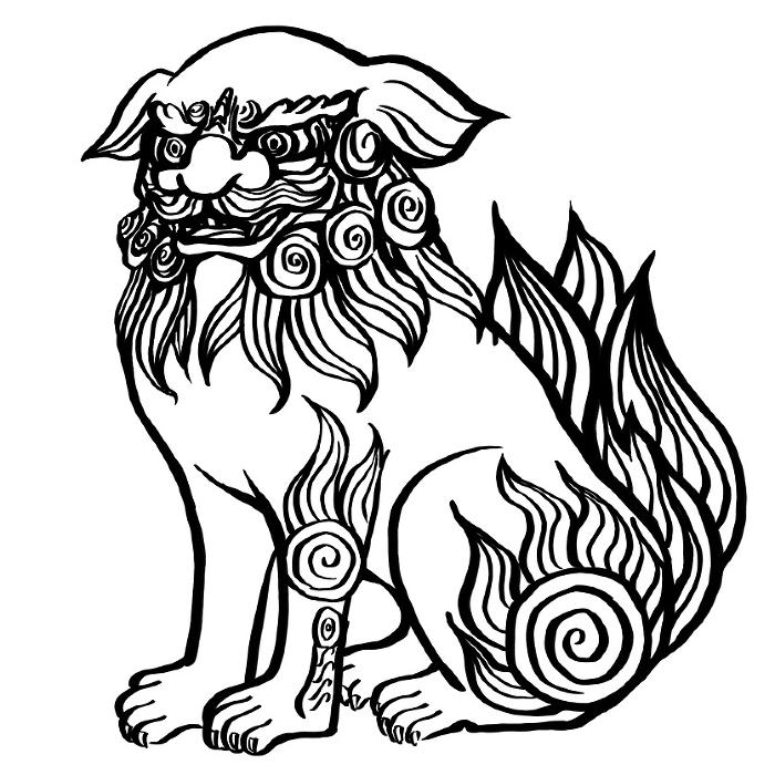 Clip art of komainu(guardian dog)