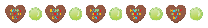 Line illustration of birthday chocolate and macaroons