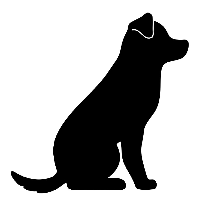 Simple and cute silhouette of a dog