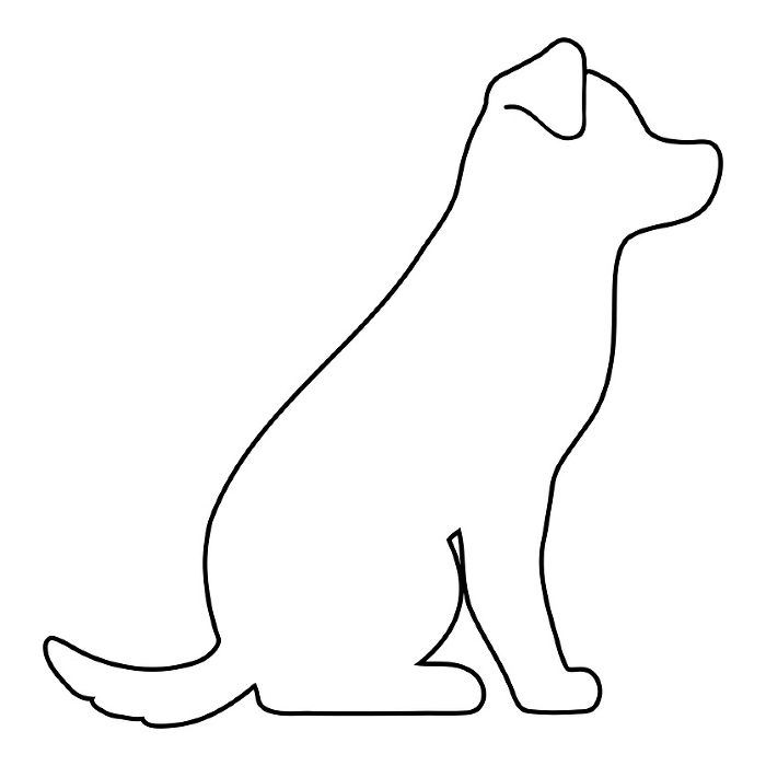 Simple and cute outline silhouette of a dog
