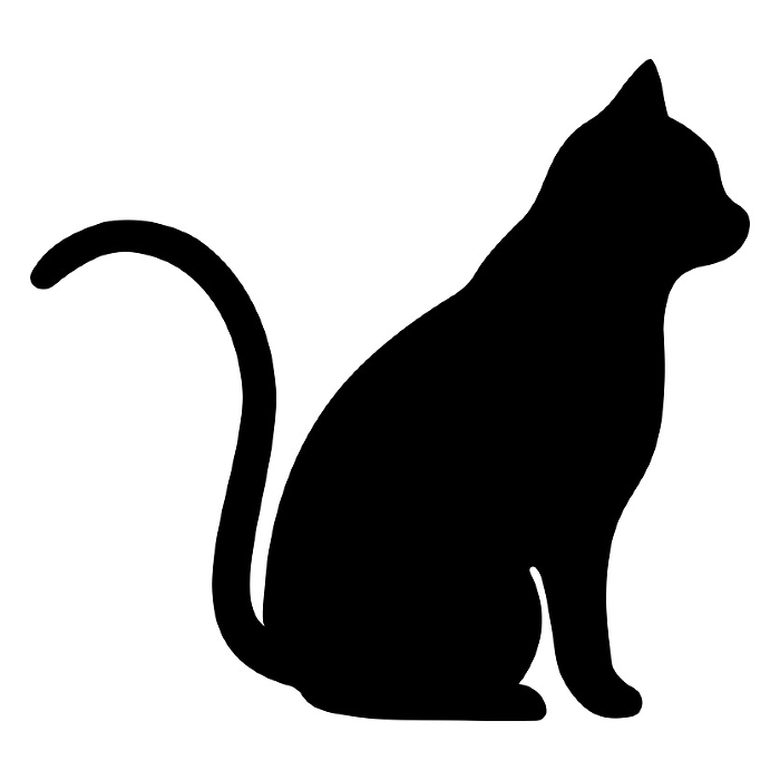 Simple and cute silhouette of a cat