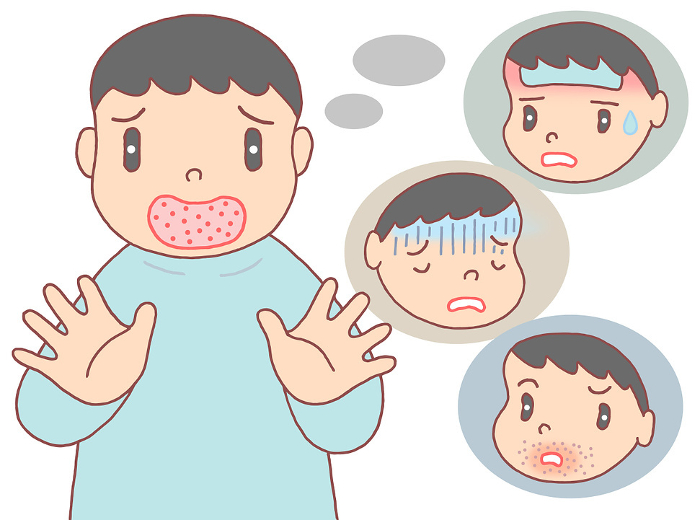 Clip art of disease - Hand, foot and mouth disease/viral infection