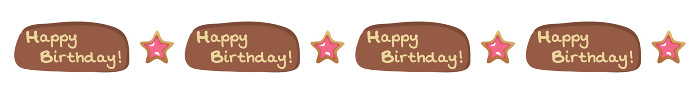 Birthday chocolate plate line illustration