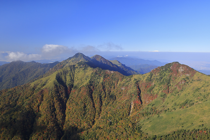 Ninomori, viewed from Mt. Ishizuchi, Ehime Prefecture