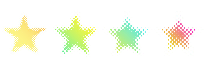 Halftone and Gradient Star Shape Material Set