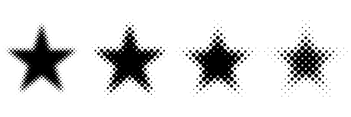 halftone star shape material set (monochrome)