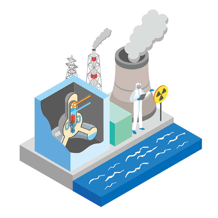 Illustration of a nuclear power plant