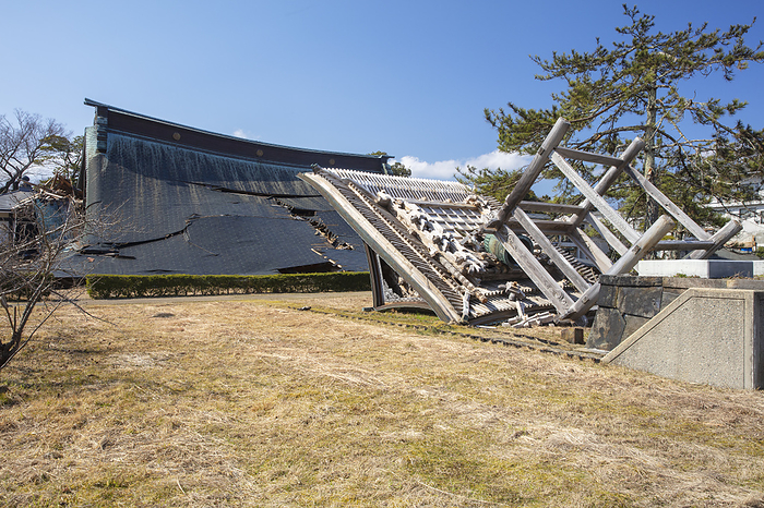 Myogonji Temple collapsed after the Noto Peninsula Earthquake, Ishikawa Prefecture