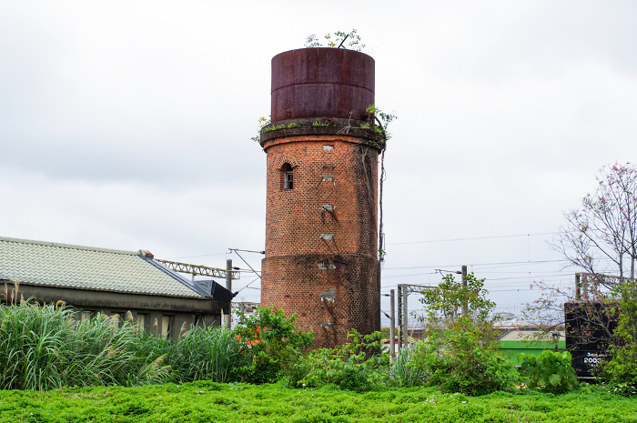 Yilan Station, where the retro brick water tower remains