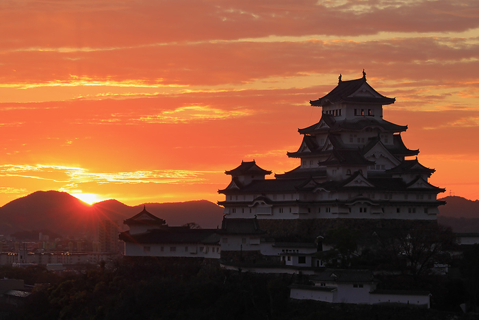 Himeji Castle and sunrise Himeji City, Hyogo Prefecture