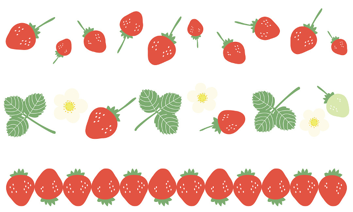 Cute retro strawberry line illustration