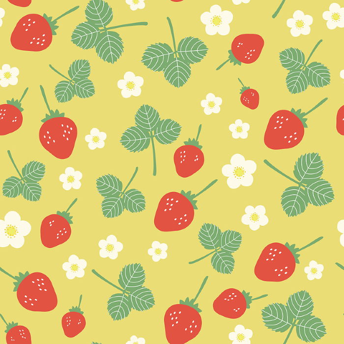 Retro strawberry seamless pattern yellow