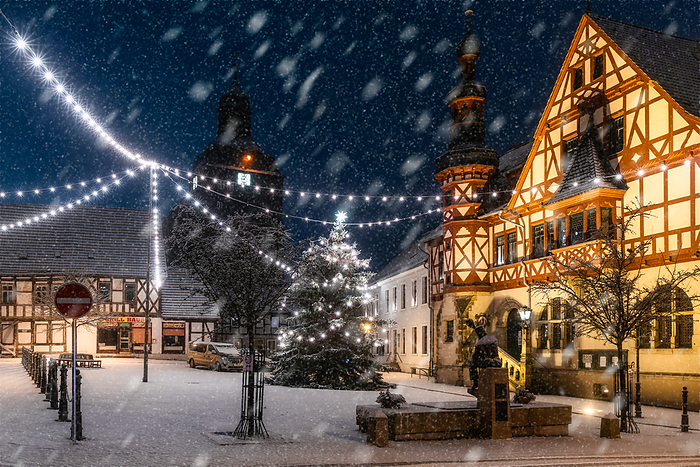 winter mood christmas town hall Harzgerode winter mood christmas town hall Harzgerode, by Zoonar Daniel K hne