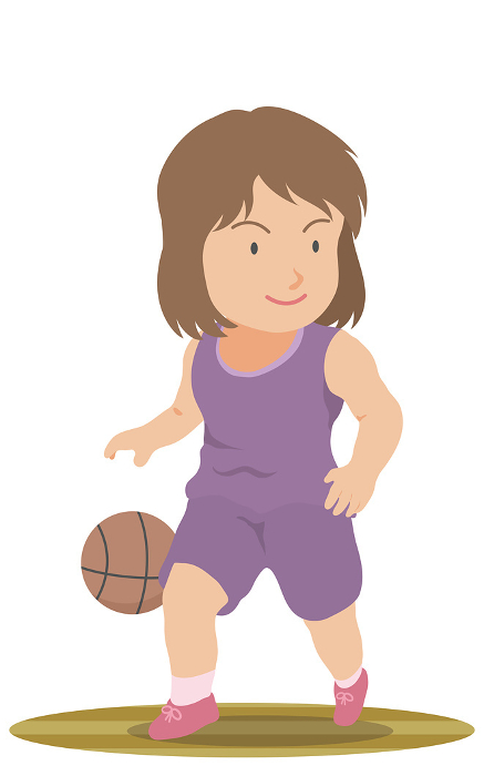 Women's basketball player dribbling